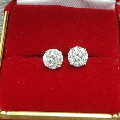 DEAL! 14K GOLD 1.00CT LAB CREATED SOLITAIRE DIAMONDS STUDS EARRING IGI CERTIFIED - Image 1 of 4