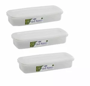 3 x Whitefurze Microwave Safe Plastic Bacon Container Storage Box and Lid 1L - Picture 1 of 2