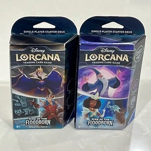 2 mazo de inicio Disney Lorcana Rise of the Floodborn: 1 de cada conjunto - nuevo sellado - Imagen 1 de 6