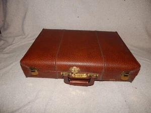 Vintage Airway Presto Combination Lock Mens Leather Attache Briefcase Classy - Picture 1 of 5