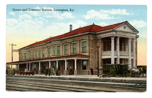 c.1910 Queen Crescent Station Railroad Depot cartolina Lexington Kentucky KY VINTAGE - Foto 1 di 2