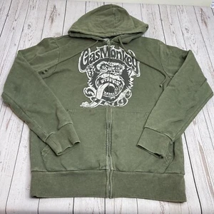Gas Monkey Garage Full Zip Graphic Hoodie Mens Small Green Hooded Sweatshirt - Picture 1 of 8
