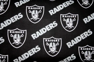 60 pulgadas de ancho Los Angles Raiders NFL - 1/2 YARDA 18X60 TELA 100% ALGODÓN - Imagen 1 de 3