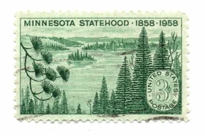 Scott 1106 1958 de 3 centavos de dólar estadounidense Minnesota Statehood usado (a2) - Imagen 1 de 2