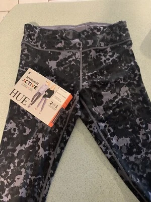 Leggings capri activos reversibles HUE para mujer talla S nuevos con etiquetas Foto 1 de 4