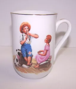 Tazza tazza Norman Rockwell Museum caffè tè musica maestro flauto cane ragazzo ragazza 1982 - Foto 1 di 9