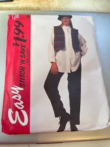 McCalls Pattern 7216 Ms EZ STITCH 'N SAVE Lined Vest~Oversized Shirt~Pants 10-16 - Picture 1 of 2