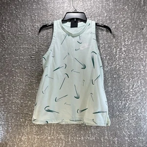 Nike Sportswear Girl's Size XL  Green French Terry Printed Tank Top Cotton Blend - Picture 1 of 9