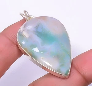 Magnaprase Chrysoprase Gemstone 925 Sterling Silver Handmade Pendant 1.95" A356 - Picture 1 of 1