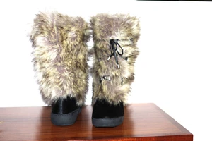 Oscar sport fur boots black gray Women Size:10 Made in Italy - Picture 1 of 9
