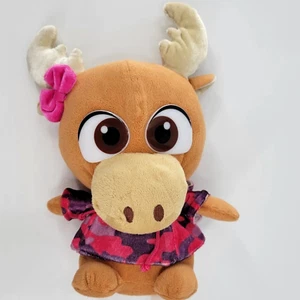 Ideal Toys Direct Plush 12" Stuffed Big Head Moose Pink Purple Camo Hoodie - Picture 1 of 6