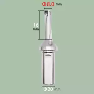Broca de 8 mm SP-8-2D-C20 taladro en U indexable con orificio pasante de refrigerante para SPMG030104 - Imagen 1 de 7