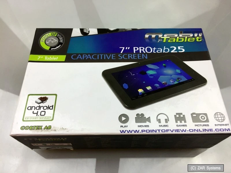 7 Tablet PC Point of View ProTab 25, Android 4.0, 4GB, Webcam, G-Sensor, Defekt - Bild 1 von 1