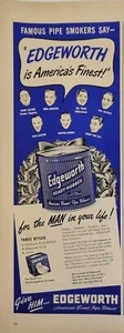 1949 Edgeworth Ready Frotado Tabaco Navidad Vintage Impreso Anuncio Para Hombres Corona - Imagen 1 de 1