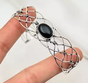 Beautiful Black Onyx Bracelet Gemstone Handmade 925 Sterling Silver Jewelry - Picture 1 of 4