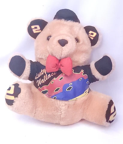 NASCAR Racing plush TEDDY BEAR #2 Rusty Wallace  Toy Stuffed Animal 9” Cover