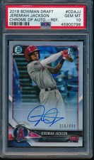 PSA 10 JEREMIAH JACKSON AUTO 2018 Bowman Chrome Draft REFRACTOR /499 RC GEM MINT