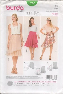 Burda Sewing Pattern 6767 Skirt Bias Cut Bell Asymmetric Layers Size 10 - 20 NEW - Image 1 of 4
