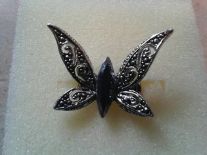Marcasite Butterfly Pin - Picture 1 of 2