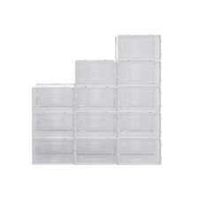 Large Shoe Storage Boxes Organizers For Closet 12 Pack Clear Plastic ...