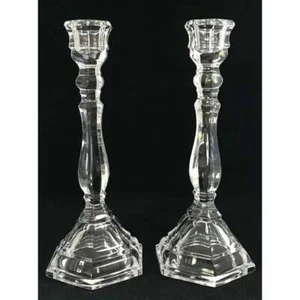 Pair of Beautiful Tiffany Co. Crystal Candlesticks Candle Holders - Picture 1 of 5