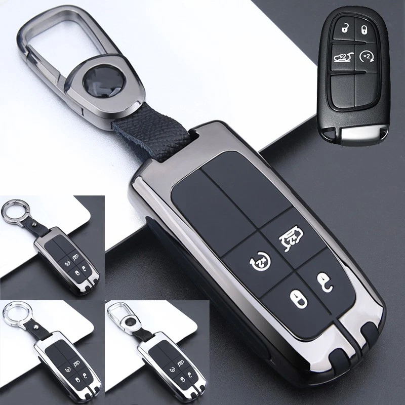 Zinc Alloy Silicone Car Key Fob Case Cover For Jeep Grand Cherokee For Dodge Ram - Image 1 of 4