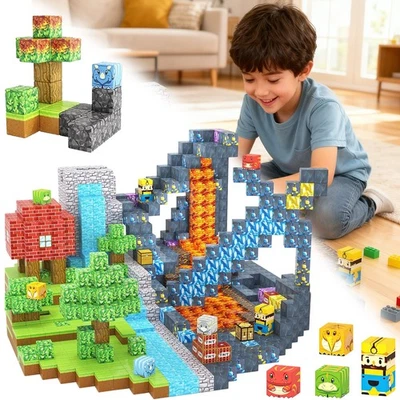 154 Magnetische Bausteine Magnetbausteine Magnetspielzeug Kinder Magneten Blocks - Bild 1 von 4