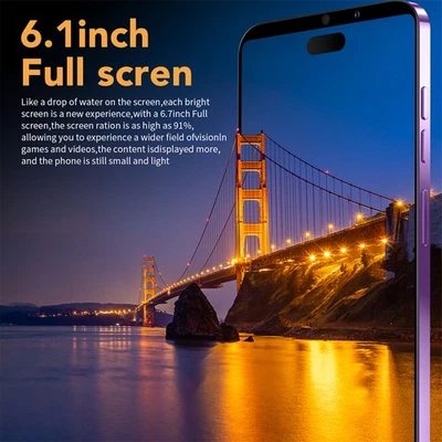 Unlocked Cell Phones 6.1inch Ultra Thin 1440x3040 Resolution 16MP 8MP With White - Image 1 of 4