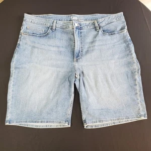 Pantalones cortos de jean Lee para mujer talla 22 bermudas tiro medio azul denim - Imagen 1 de 9