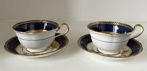 Vintage Aynsley Banff Pattern Cups & Saucers X 2 - Picture 1 of 11