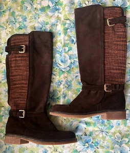 M Missoni groß braun Wildleder Leder Strick Pullover Schnalle Stiefel 40 9 - Bild 1 von 5