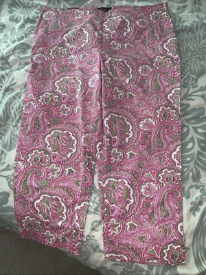 Pantalones Cortos Talbots The Perfect Paisley Mujer 18 Rosa Y Verde  Foto 1 de 4