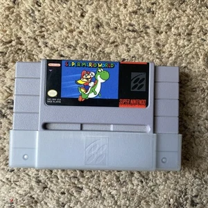 Super Mario World (SNES, 1991) Cartridge & Dust Cover Authentic Not Tested - Bild 1 von 6