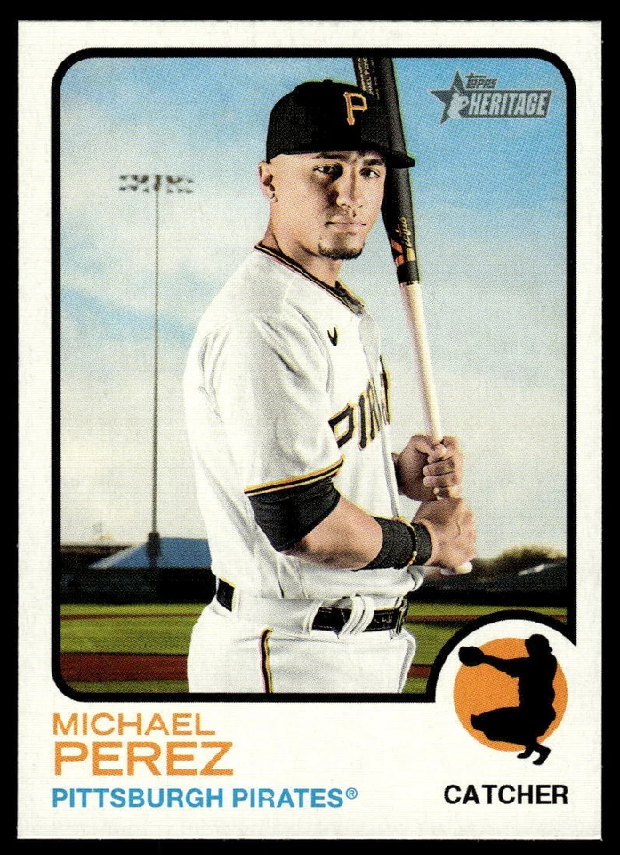 2022 Topps Heritage Michael Perez #459 Short Print Pittsburgh Pirates SP - Image 1 of 2