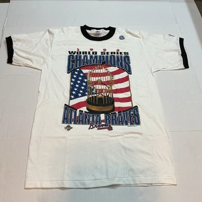 Camisa Timbre De Colección Starter Atlanta Braves Serie Mundial Para Hombres Talla M - Hecha en EE. UU. Foto 1 de 4