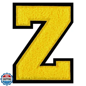 Flixleap 4,5" toppe ferro su lettera ciniglia gialla toppe lettere Varsity L - Foto 1 di 5