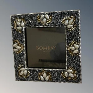 Bombay Perlen Bilderrahmen Tischplatte 4" x 4" Fotoeinsatz - Bild 1 von 4