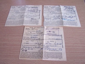 Militär RAF Station 3 temporäre Passformulare Debden & St Athan 1954 & 1955 - Bild 1 von 5