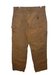 Pantalones Carhartt Hombre Lona Trabajo Carpintero Pelele Marrón Talla 33x32 - Imagen 1 de 9