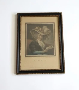 Antique Engraving Print Mrs Mills Hogarth Frame 18” X 13” Mezzotint 1786 - Picture 1 of 12