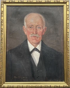 Impressionist Christian Aigens 1870-1940 Herrenporträt Ölgemälde 1917 datiert  - Bild 1 von 13