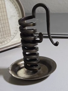 Vintage Bourgogne Boillot 71220 Spiral Eisen Metall Kerzenhalter Frankreich Rattenschwanz - Bild 1 von 11