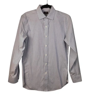 Camisa de vestir J.Crew Ludlow 14,5/32 azul blanco a rayas manga larga abotonada Foto 1 de 4