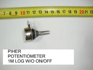 CARBON POTENTIOMETER. CARBON PIHER POTENTIOMETER.1M LOG S/I W/O ON/OFF. P10 - Picture 1 of 1