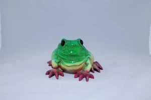 Kitty's Critters "Fat Frog" Colorful Ceramic Figurine – Hand-Painted Toad Statue - Picture 1 of 2
