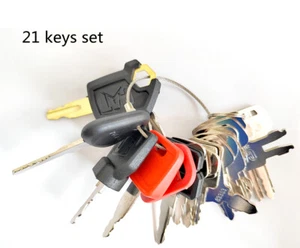21 Keys set for Caterpillar Hyster Case-Bobcat Takeuchi Excavator - Picture 1 of 4