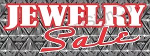 2'X5' JEWELRY SALE BANNER Outdoor Indoor Sign Valentines Gifts Diamonds Rings - Picture 1 of 3