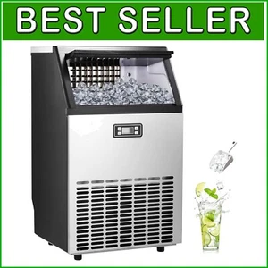 Commercial 48 lbs Stainless Steel Ice Maker with Quick 00 Lbs Daily Production - Picture 1 of 9