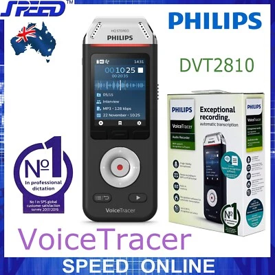 Philips DVT2810 VoiceTracer Audio Recorder (8GB / + Speech Recognition Software) - Image 1 of 4