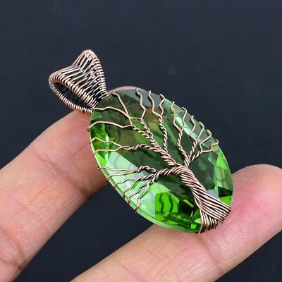 生命之树橄榄石铜线包装礼品吊坠珠宝首饰 LC-403 — 第 1/4 张图片